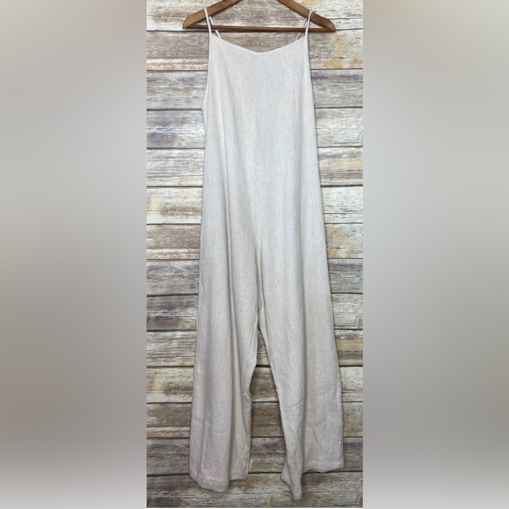 Bahhgoose S Xs Flo Jumpsuit Wide Leg Linen Cotton Natural Relaxed Style — image 4 of 8